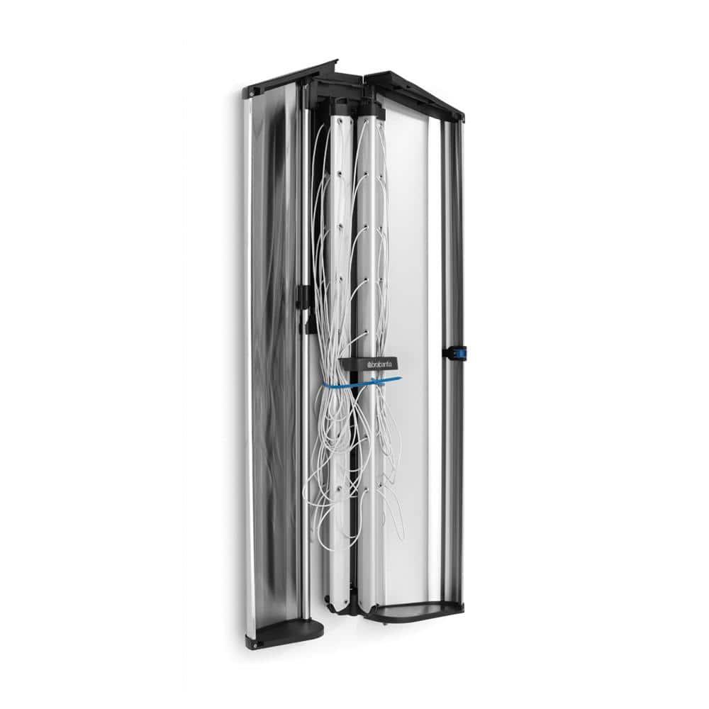 Brabantia Matt Steel Wall-Mounted Retractable Clothesline with Storage Box