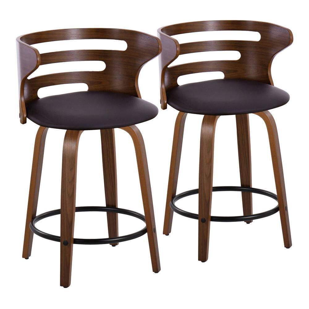 LumiSource Swivel Upholstered Counter Stool