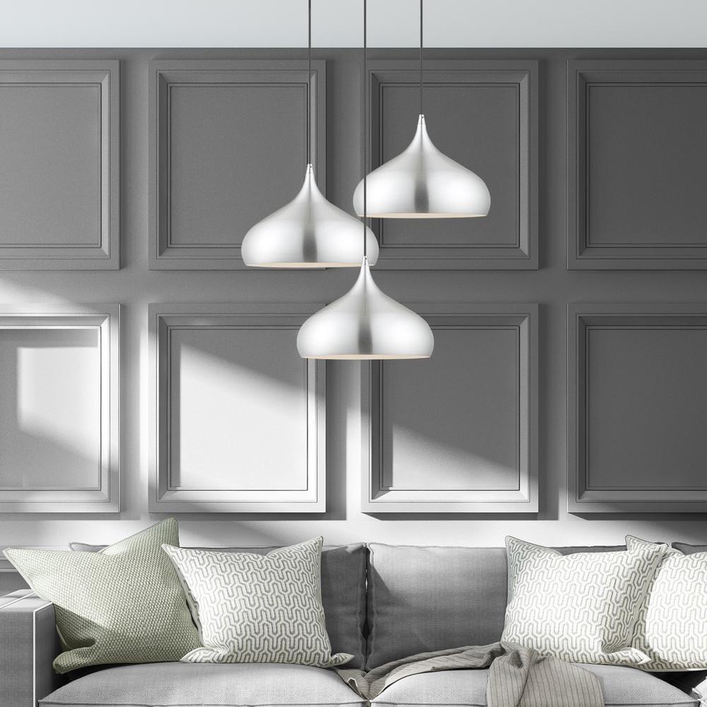 Livex Lighting Metal Shade 1 - Light Pendant in  Brushed Aluminum