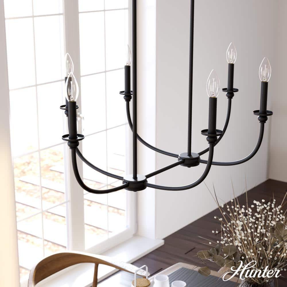 Hunter Southcrest 6 Light Linear Chandelier Ceiling Light Fixture