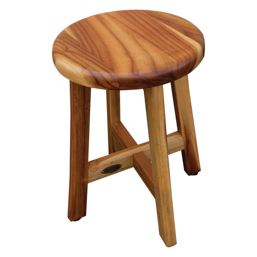 EcoDecors Shoji Teak Shower Stool 18" High Solid Teak Wood Shower Stool/Seat in Earthy Teak & Reviews | Wayfair