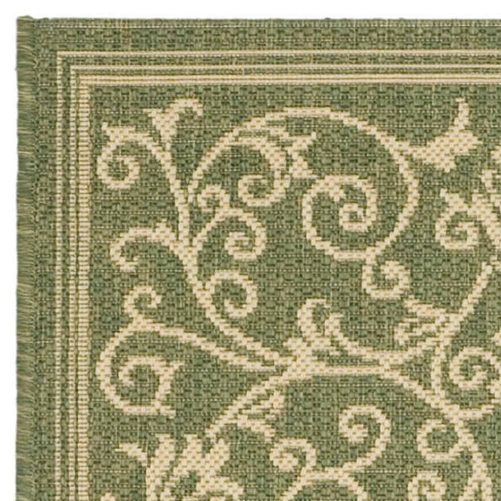 Courtyard CY2098 Power Loomed Indoor and Outdoor Runner Rug - Olive/Natural - 2'3"x10' - Safavieh