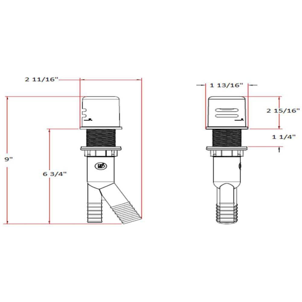 Dishwasher Air Gap Kit with Solid Brass Skirted Cover, Satin Nickel – Design House, 522953