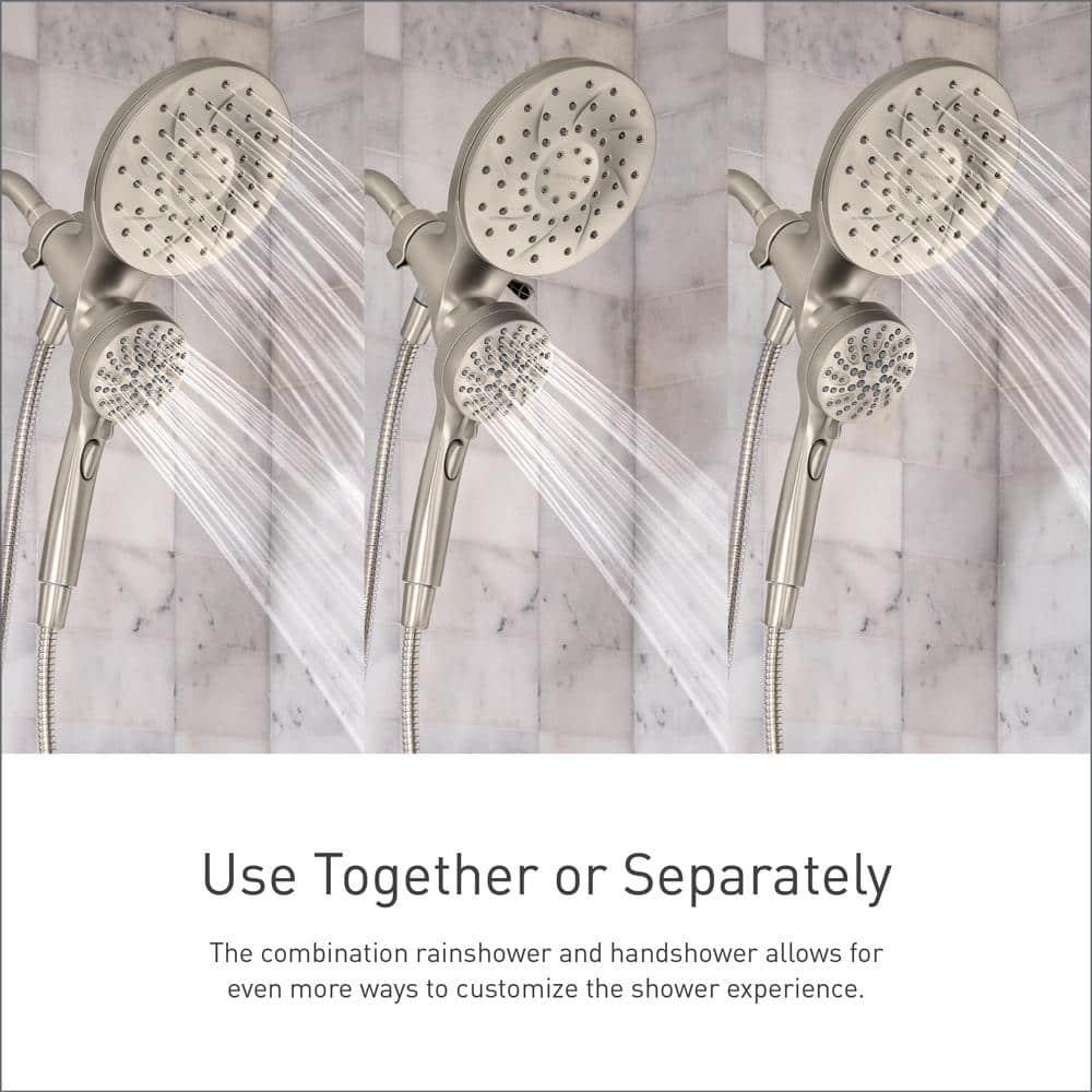 MOEN 82611SRN Brecklyn Single Handle 6-Spray Tub Shower Faucet w/ Magnetix Rainshower in Spot Resist Brushed Nickel (Valve Included)