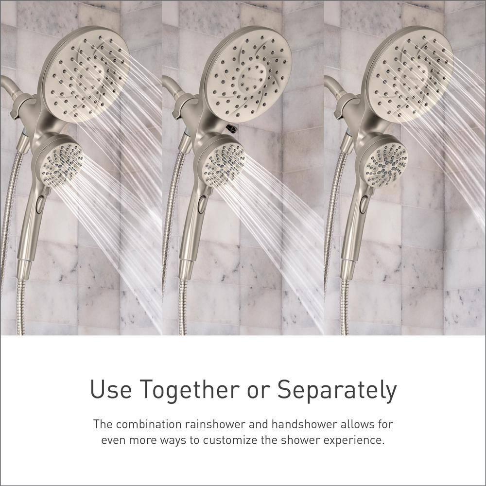 MOEN 82611SRN Brecklyn Single Handle 6-Spray Tub Shower Faucet w/ Magnetix Rainshower in Spot Resist Brushed Nickel (Valve Included)