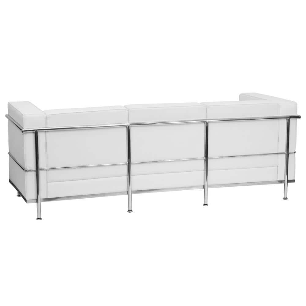 Flash Furniture HERCULES Regal Series Contemporary Melrose White LeatherSoft Sofa with Encasing Frame