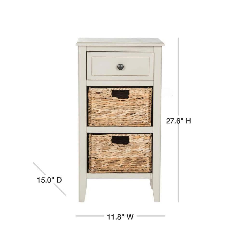Everly Drawer Side Table - Vintage Grey - Safavieh.