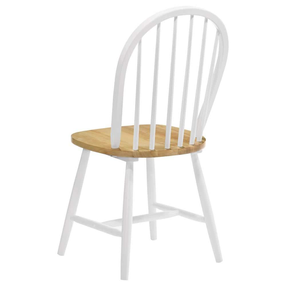 Coaster Farmhouse Windsor Wood Dining Chairs in White