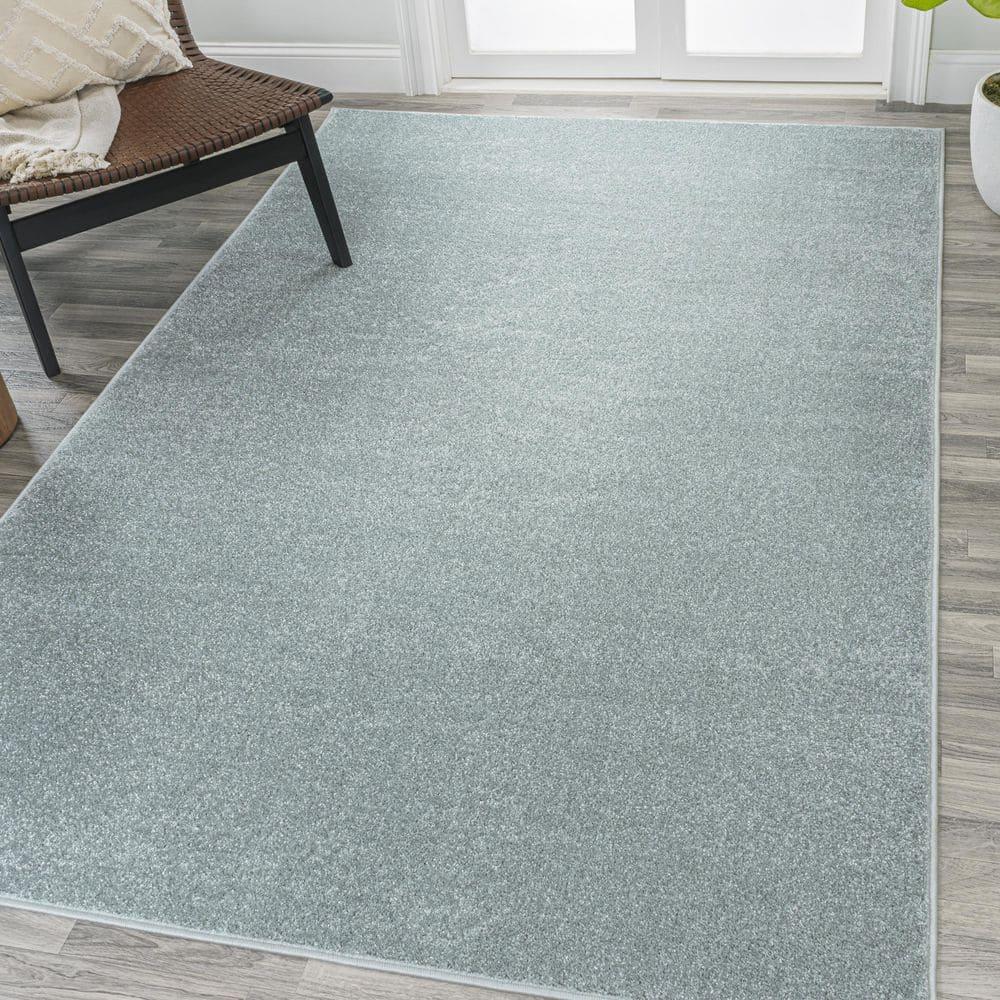 JONATHAN Y SEU100S-8 Haze Solid Low-Pile Light Blue 8 ft. x 10 ft. Area Rug, Coastal Bohemian, Pet Friendly, Stain Resistant, Easy to Clean, for Living Room; Kitchen, Bedroom
