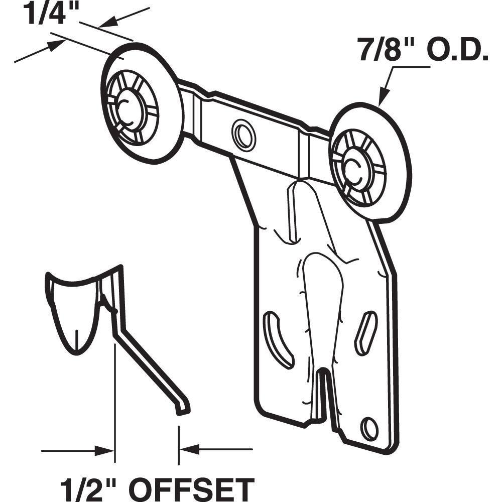 Prime-Line Wardrobe Door Back Roller (Set of 2)
