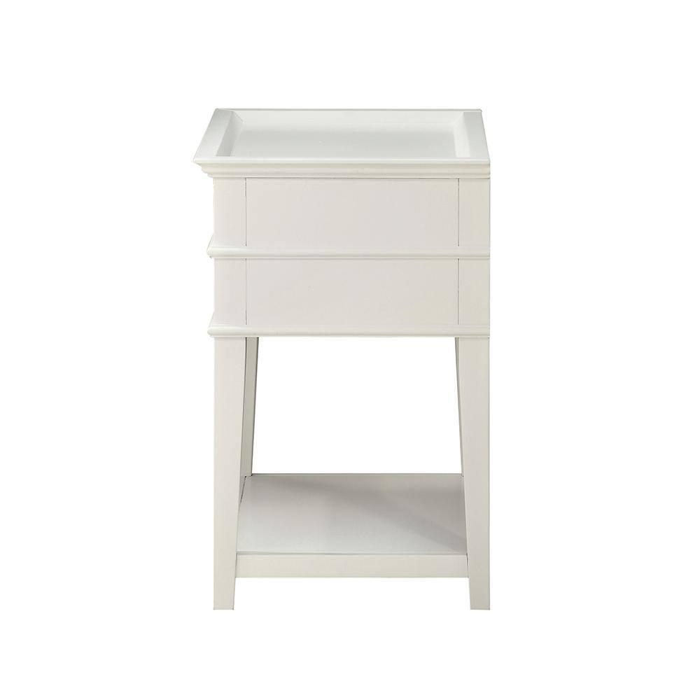 Comfort Pointe Clara 2-Drawer Tray Top Wood Nightstand in White