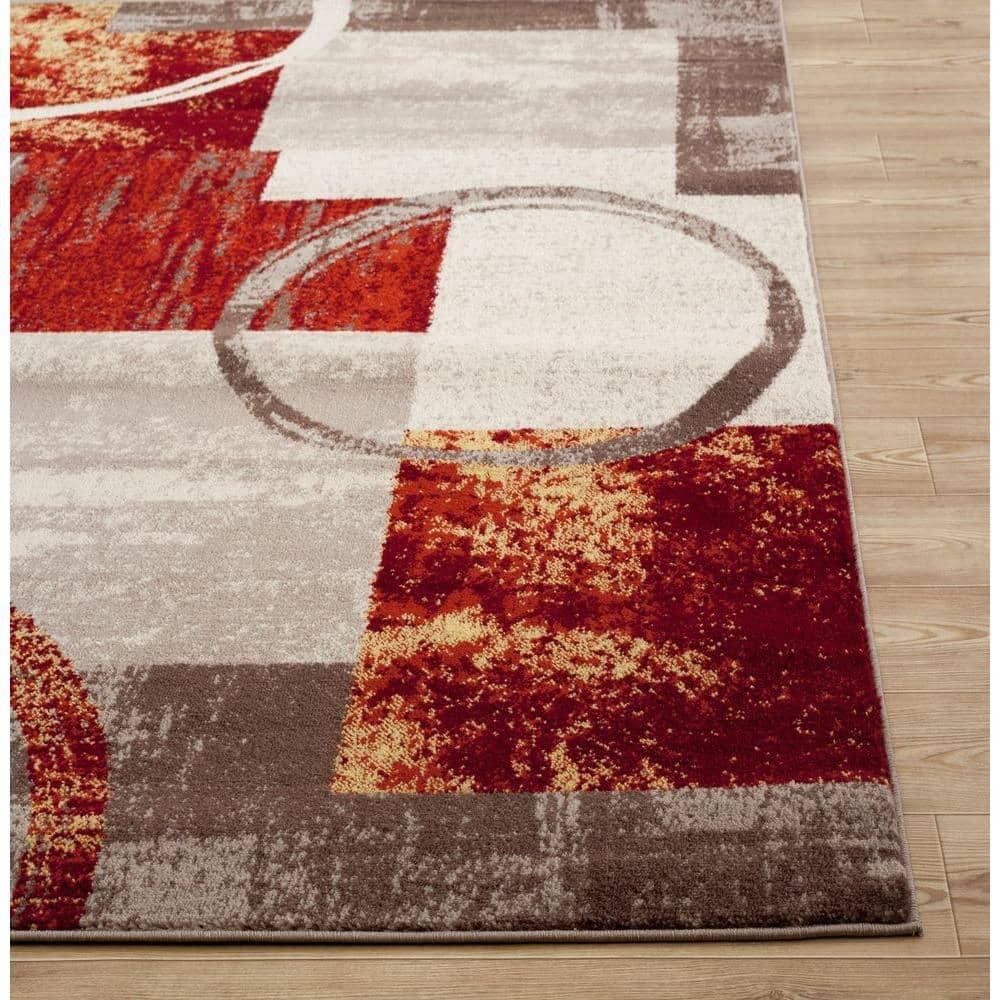 World Rug Gallery Abstract Circle Multi 8'8"x12' Area Rug