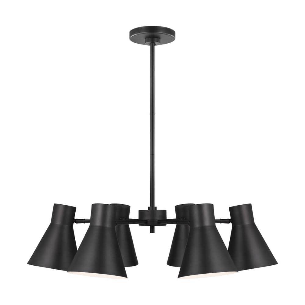 Chet Midnight Black 6-Light Mid-Century Chandelier
