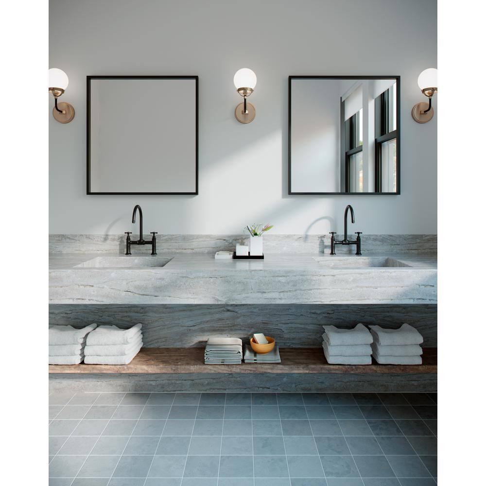 Kit Collection 28'' Square Midnight Black Full-Length Wall Mirror