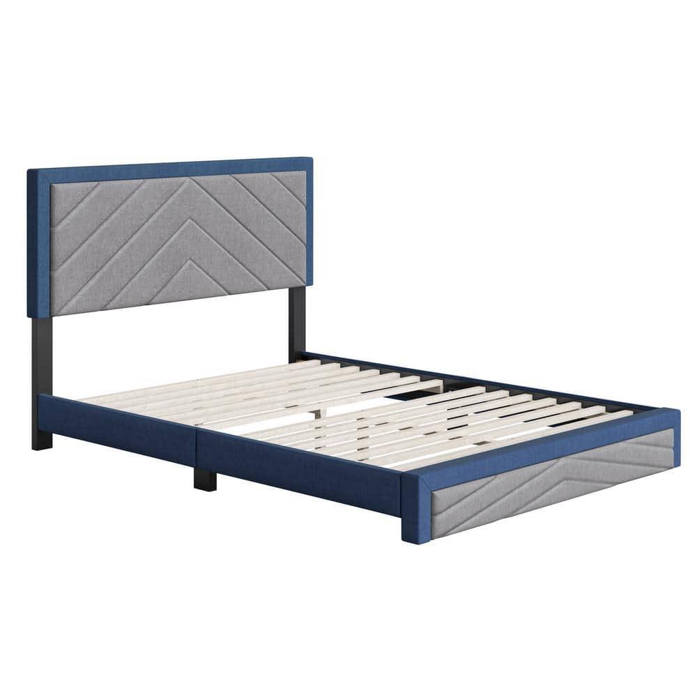 Boyd Sleep Barcelona Linen or Faux Leather Upholstered Platform Bed Frame with Adjustable Headboard, Heavy Duty Slat Support System, No Box Spring Required - Boyd Sleep