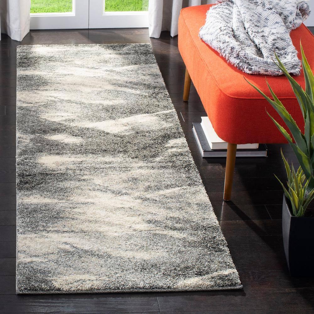 Retro RET2891 Power Loomed Indoor Runner Rug - Grey/Ivory - 2'3"x11' - Safavieh.