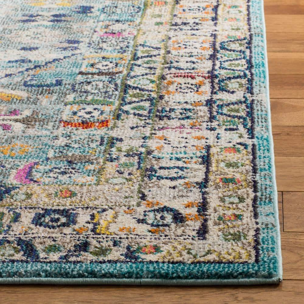Monaco MNC255 Power Loomed Indoor Area Rug - Blue/Light Grey - 9'x12' - Safavieh