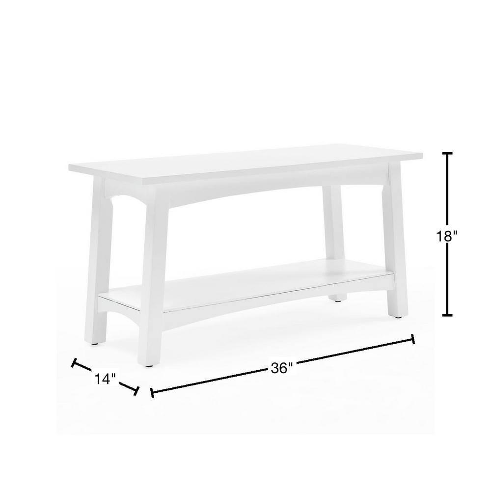 Alaterre Furniture Craftsbury 36 in. Sturdy Pine Wood Entryway Bench, 2-Person Bench Open Design Accent Furniture, White