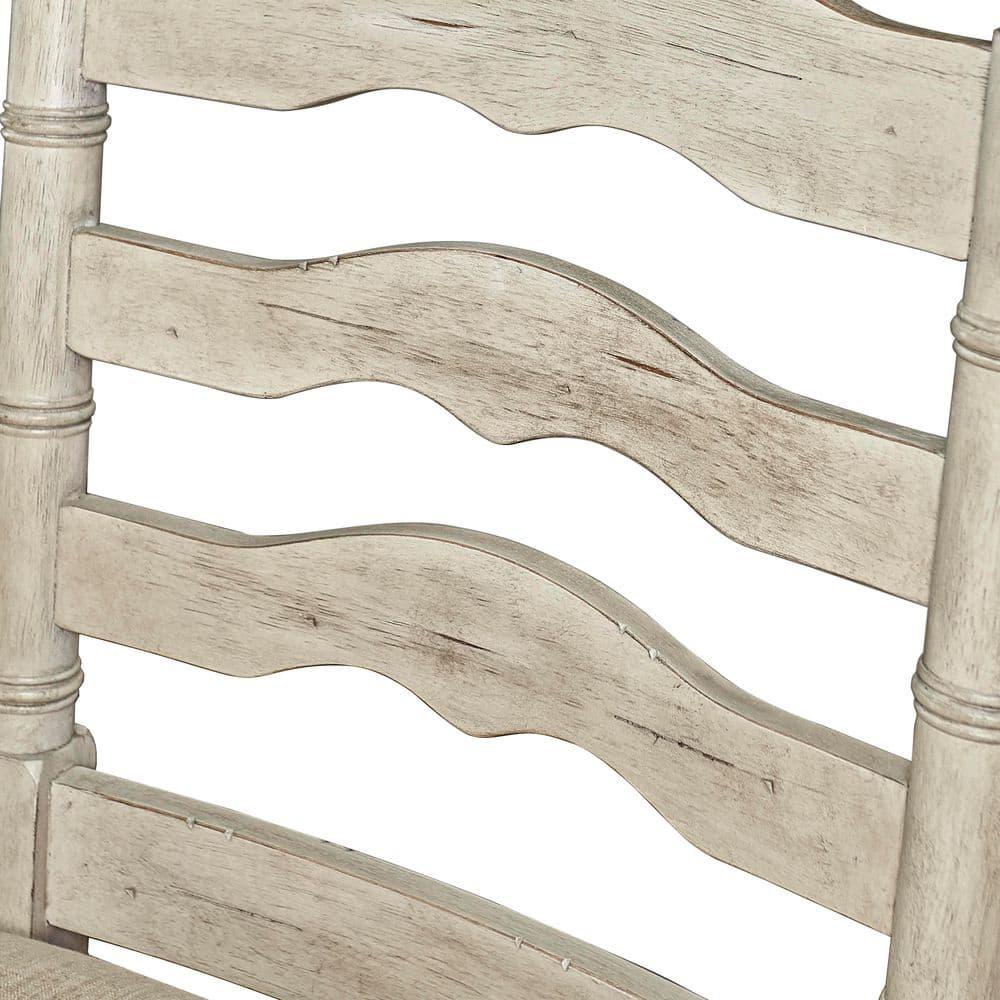 Marino Padded Seat Barstool 30" Height, Farmhouse Design, Linon: Rubberwood Frame, Linen Weave