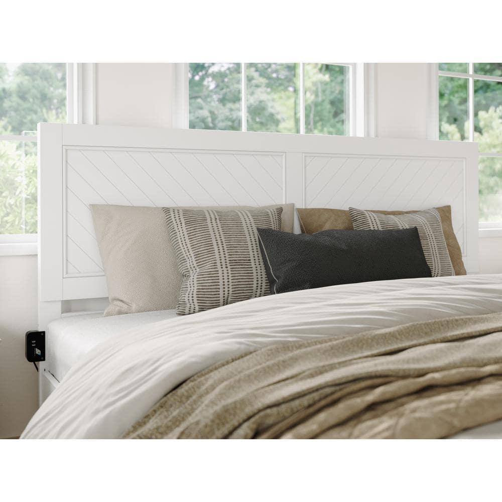 AFI Canyon White Solid Wood Platform Bed with Matching Footboard & Storage Drawers, King