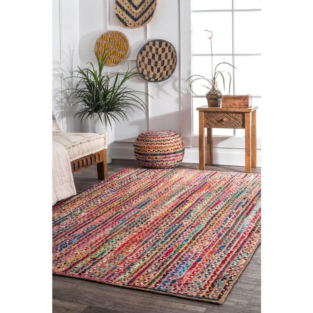 nuLOOM Aleen Bohemian Cotton/Jute Area Rug, Runner 2' 6" x 8', Multicolor