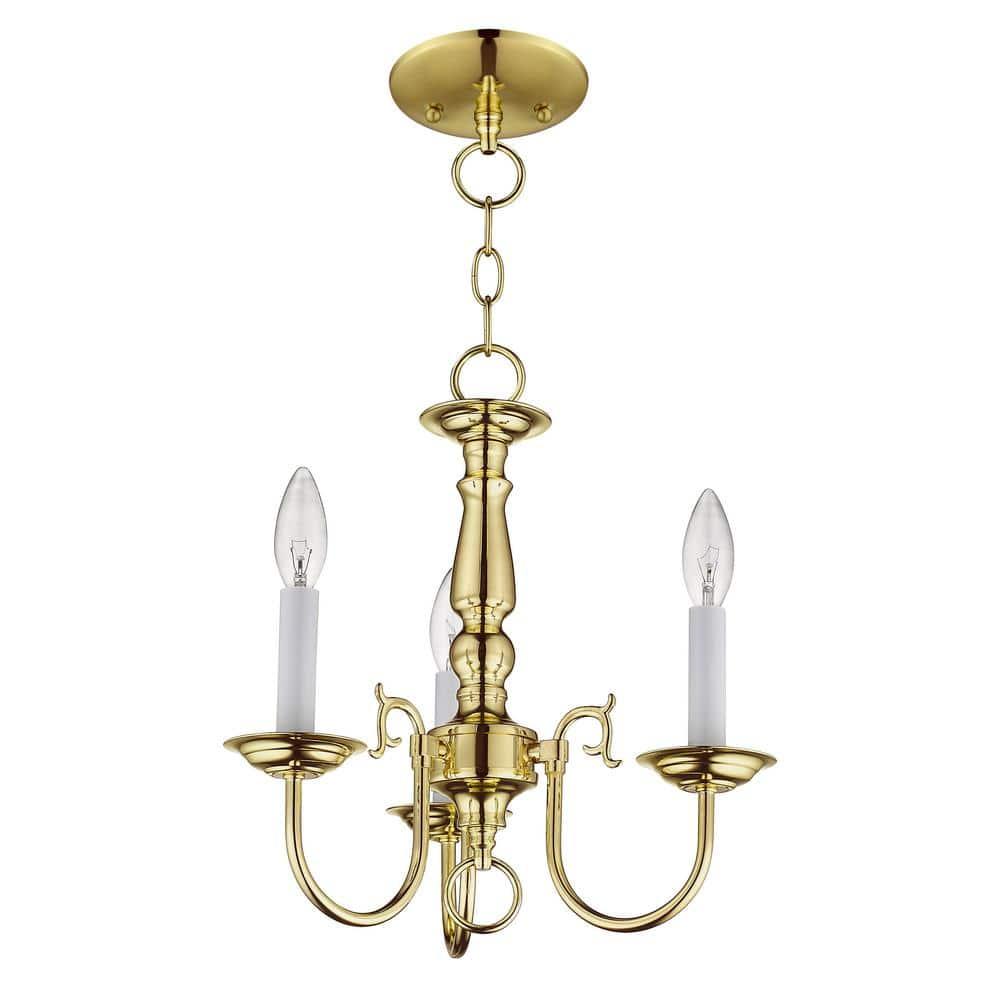 Livex Lighting Williamsburgh 3 - Light Chandelier in  Polished Brass