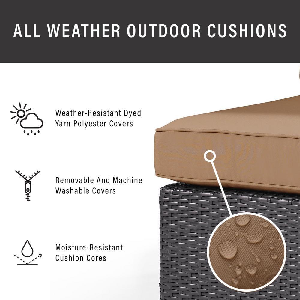 Biscayne Outdoor Wicker Armchair - Mocha - Crosley