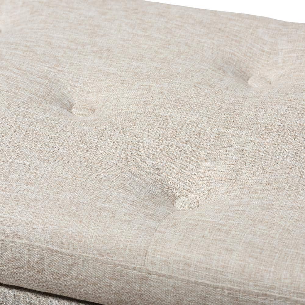 Hannah Modern and Contemporary Fabric Upholstered Button-Tufting Storage Ottoman Bench: Baxton Studio - Seating & Linen Chest
