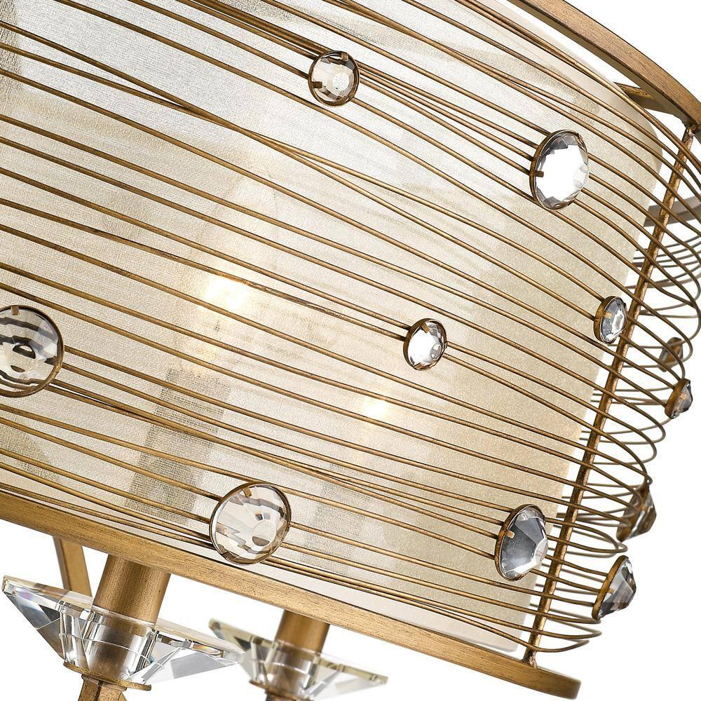 Joia 5-Light Chandelier in Peruvian Gold with a Sheer Filigree Shade