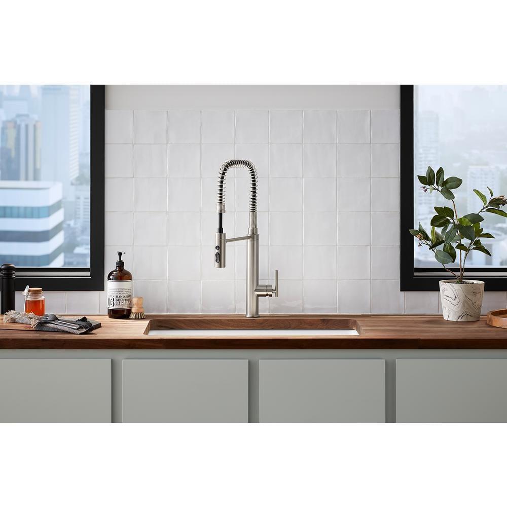 Kohler Purist® Single Handle Semi-Professional Pre-Rinse Kitchen Faucet with Pull Down Sprayer