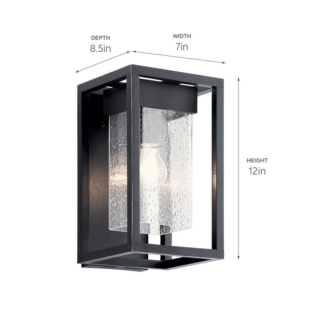 Kichler Mercer 12" High Black Silver Outdoor Wall Light