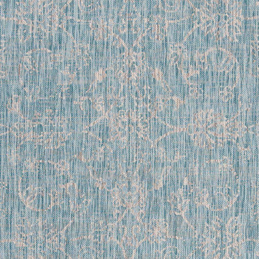 Courtyard CY8680 Power Loomed Indoor and Outdoor Area Rug - Aqua/Grey - 8'x11' - Safavieh