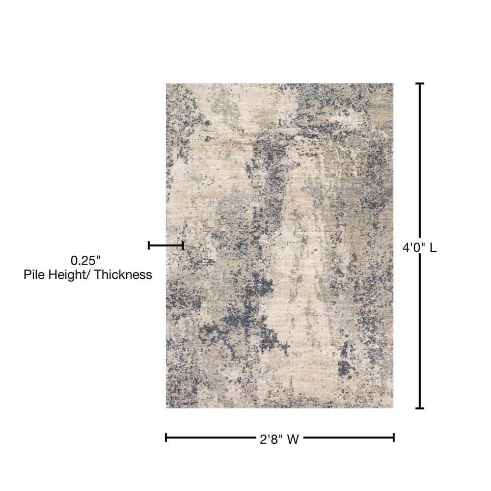Loloi Teagan Natural / Denim 2'-8" x 4' Accent Rug
