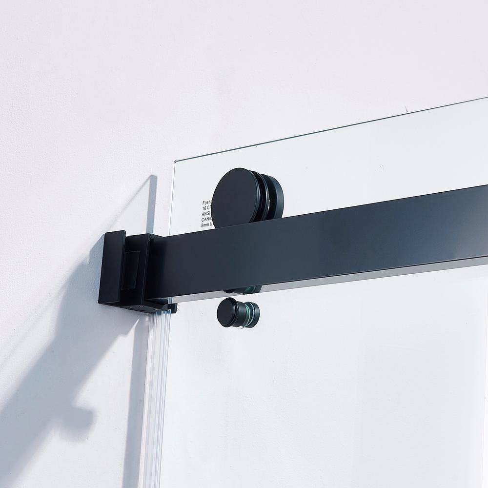 LAWRENCE 56-60"W X 75"H Frameless Double Sliding Shower Door, 304 Stainless Steel In Matte Black, 5/16" (8Mm) Thick SGCC Tempered Clear Glass. | Wayfair