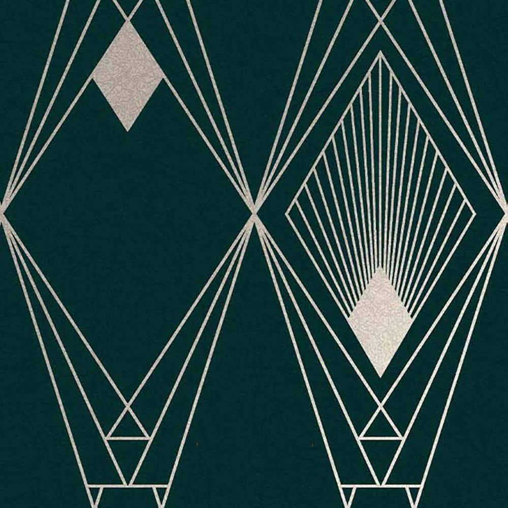 NEXT Deco Geometric Teal Wallpaper