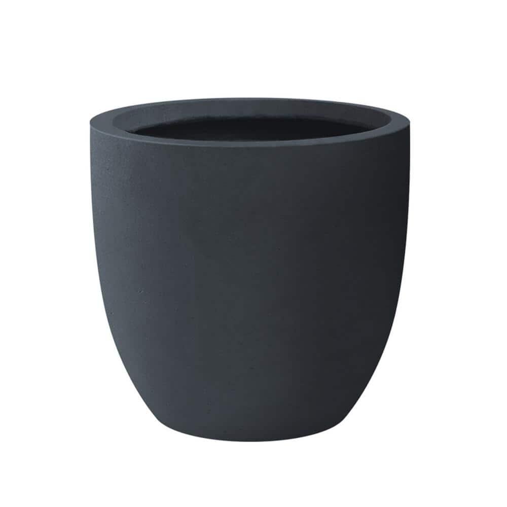 Rosemead Home & Garden, Inc. Kante  Fiberglass and Concrete Indoor Planter Pots Black 10" x 9.8" x 9"
