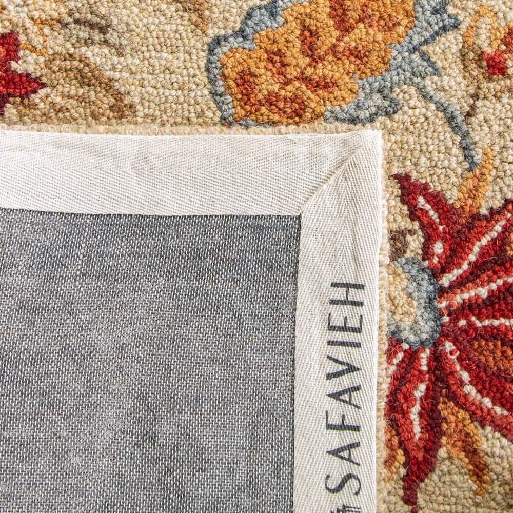 SAFAVIEH Chelsea Alaia Floral Wool Area Rug, Ivory, 3' x 3' Round