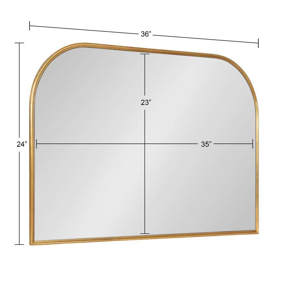 36" x 24" Caskill Framed Arch Wall Mirror Gold - Kate & Laurel All Things Decor