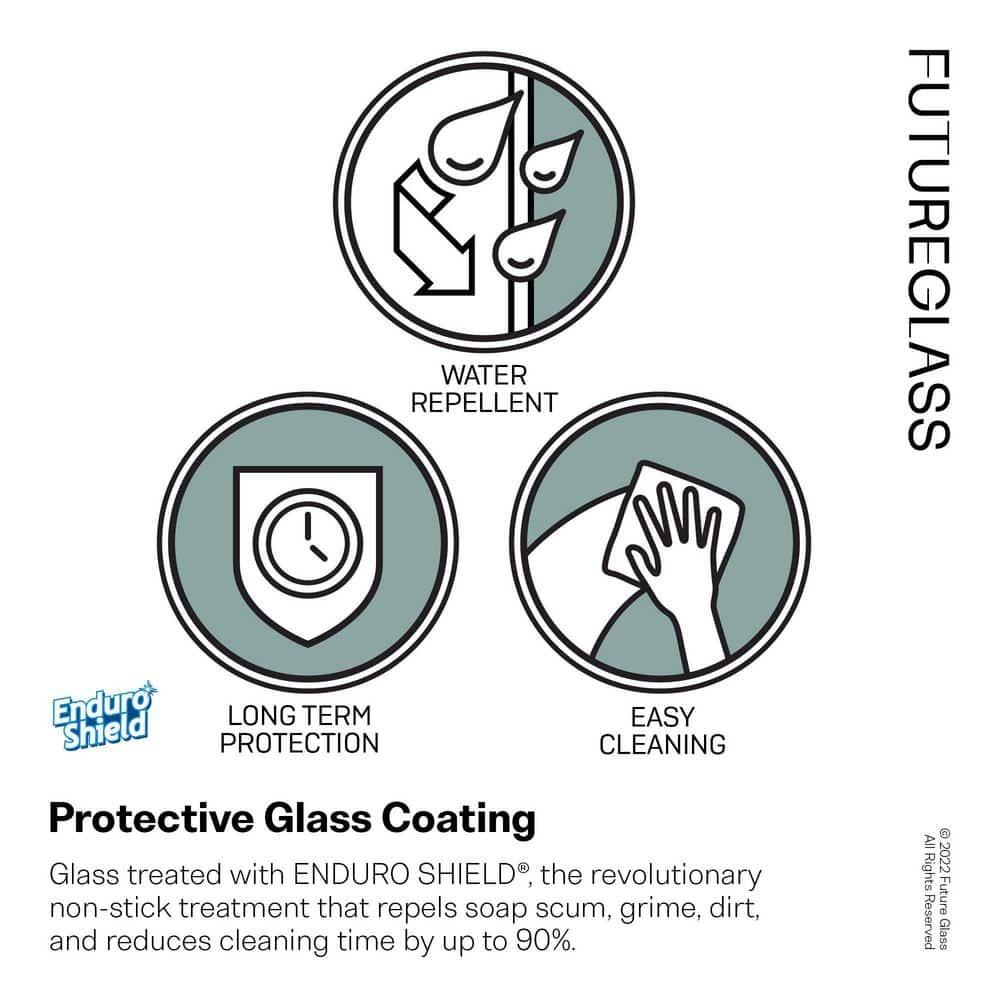 Stellar 49.75 in. x 78 in. Fully Frameless 3 Panel Inline Hinge Shower Door