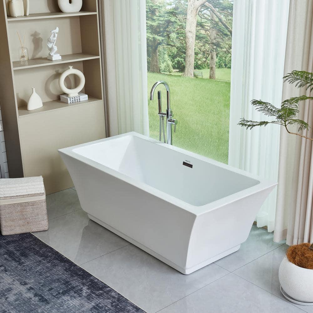 67'' x 31'' Freestanding Soaking Acrylic Bathtub
