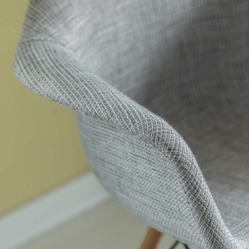 Gray Mid-Century Modern Ergonomic Side Chair with Beech Wooden Legs