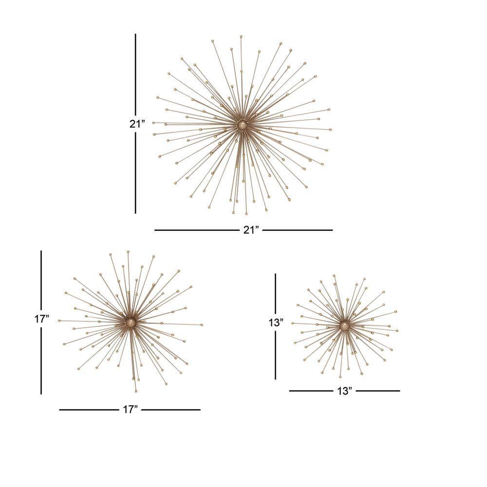 George Oliver Metal 3D Starburst Gold Wall Decor Set