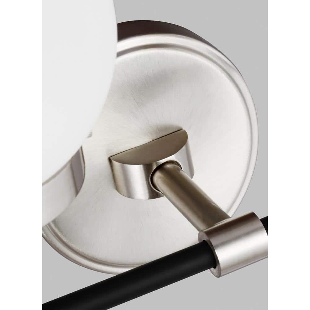 Midnight Black and Brushed Nickel 4-Light Vanity with Etched Glass