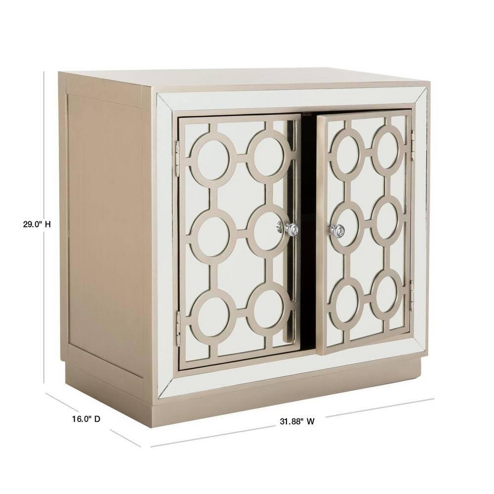 Kaia 2 Door Chest - CHS6404 - Champagne/Mirror - Safavieh