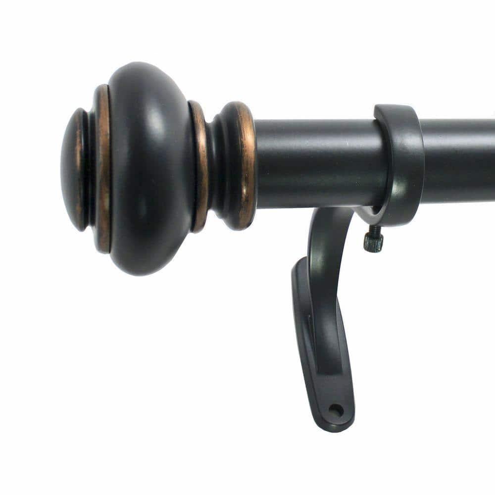 Decopolitan Urn Single Rod Set, 72-144-Inch, Antique Black