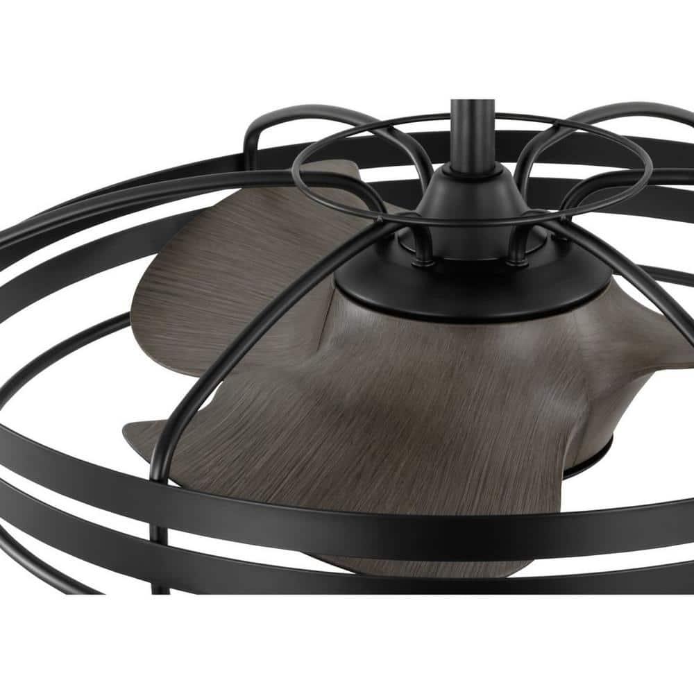 Bastrop Collection 26 in. Three-Blade Matte Black Transitional Ceiling Fan with 3 Speed Remote Control
