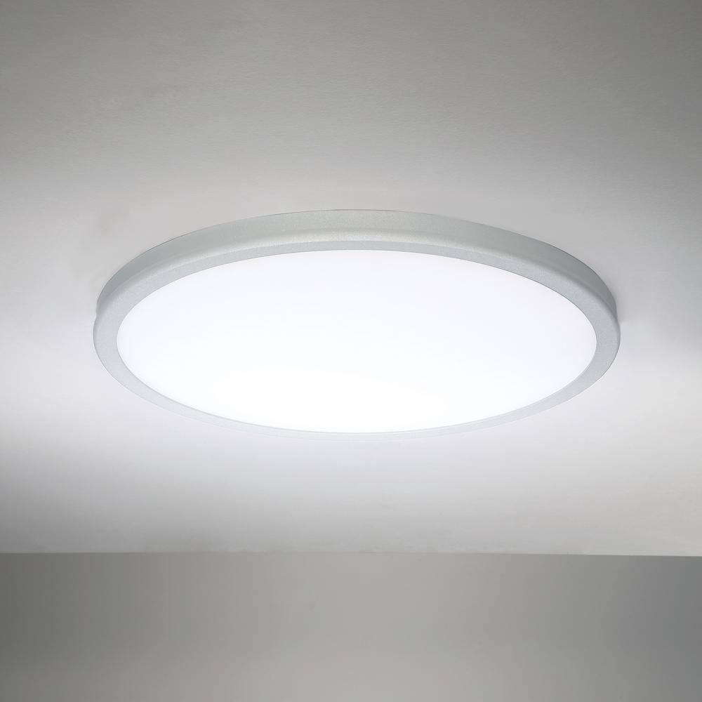 Sleek Titanium 10'' LED Flush Mount with Frosted Acrylic Diffuser