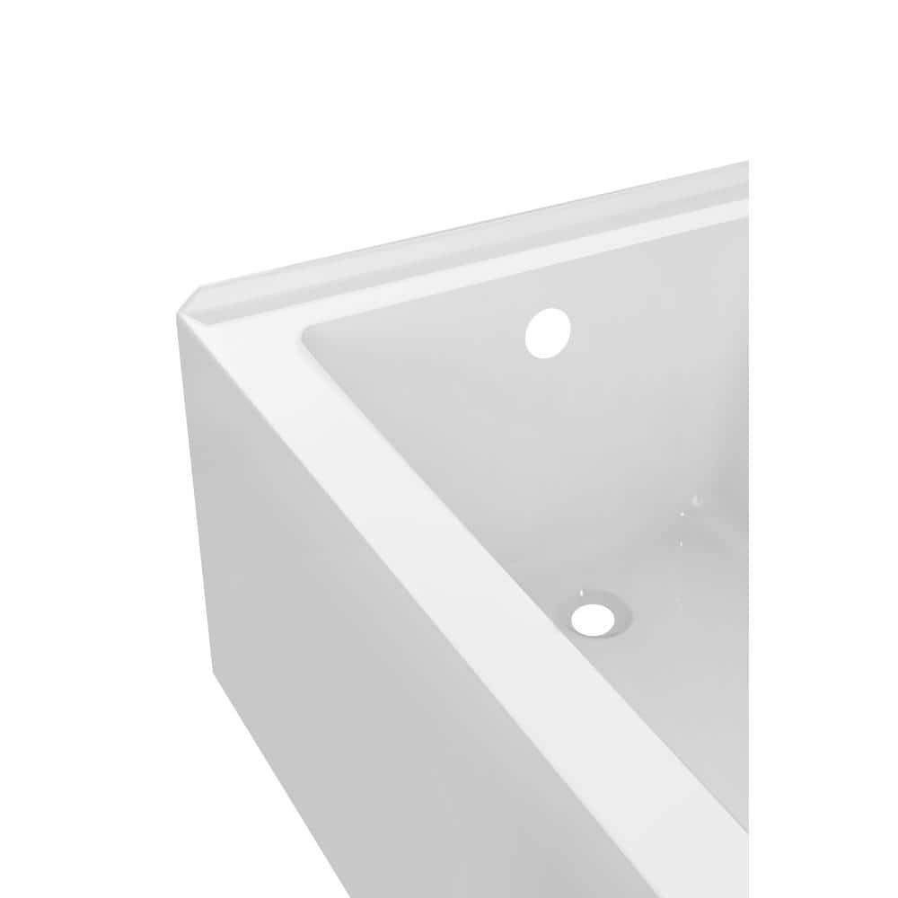 Alcove Soaking Skirt Bathtub with Overflow and Drain