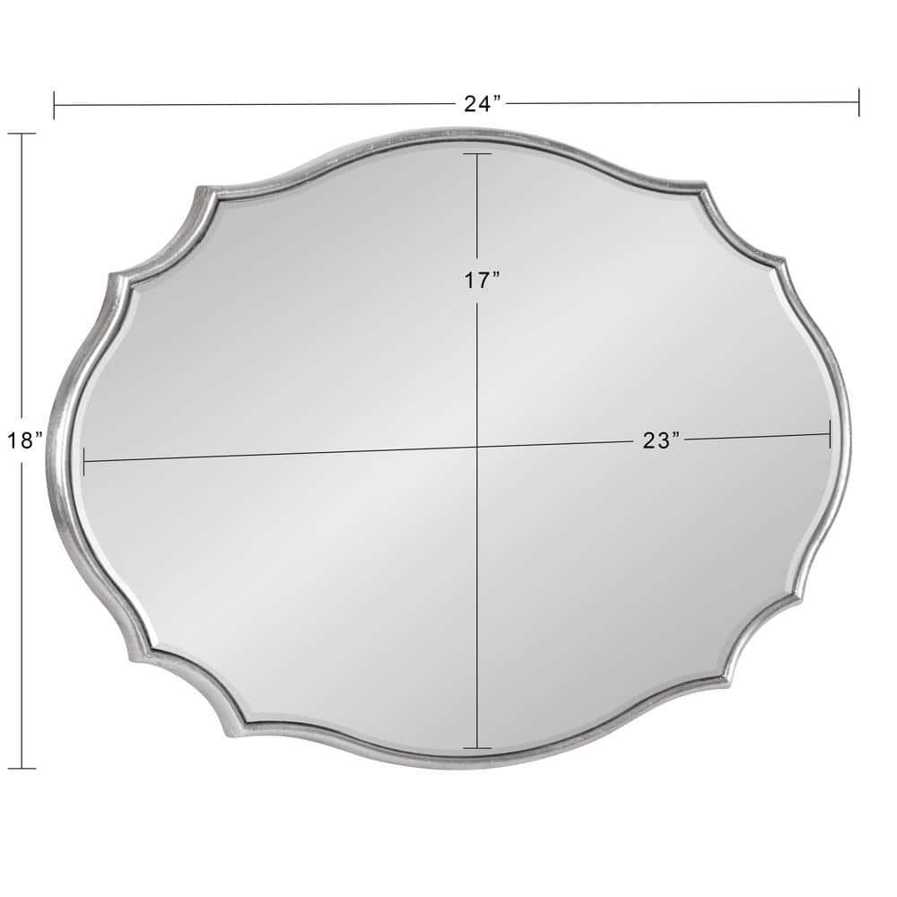 Leanna 18x24 Silver Scalloped Oval Wall Mirror