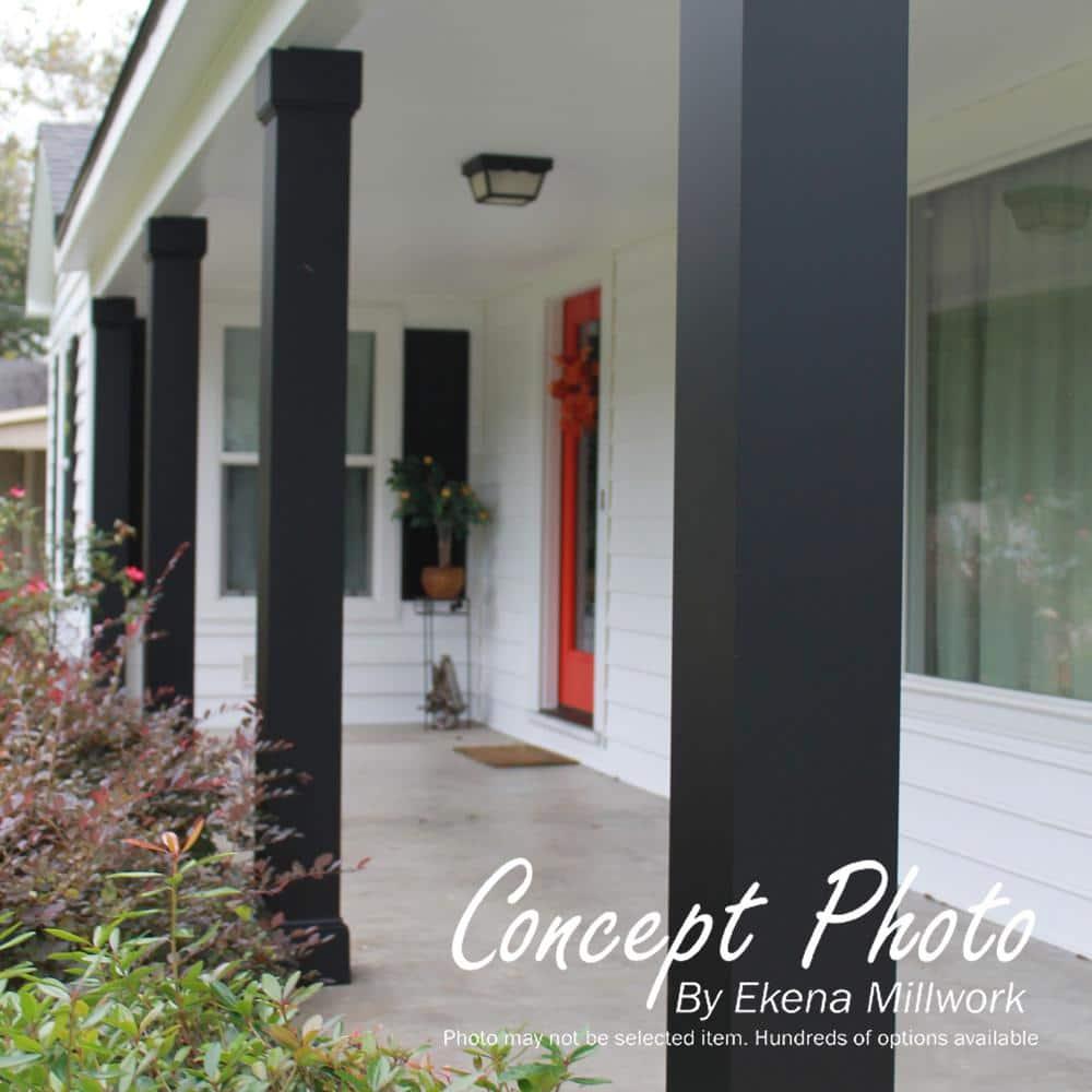 6" x 9' Endura-Aluminum Wellington Style Column, Square Shaft (For Post Wrap Installation), Non-Tapered, Gloss White Finish w/ Capital & Base